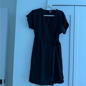 Bobeau Black Midi Wrap Dress